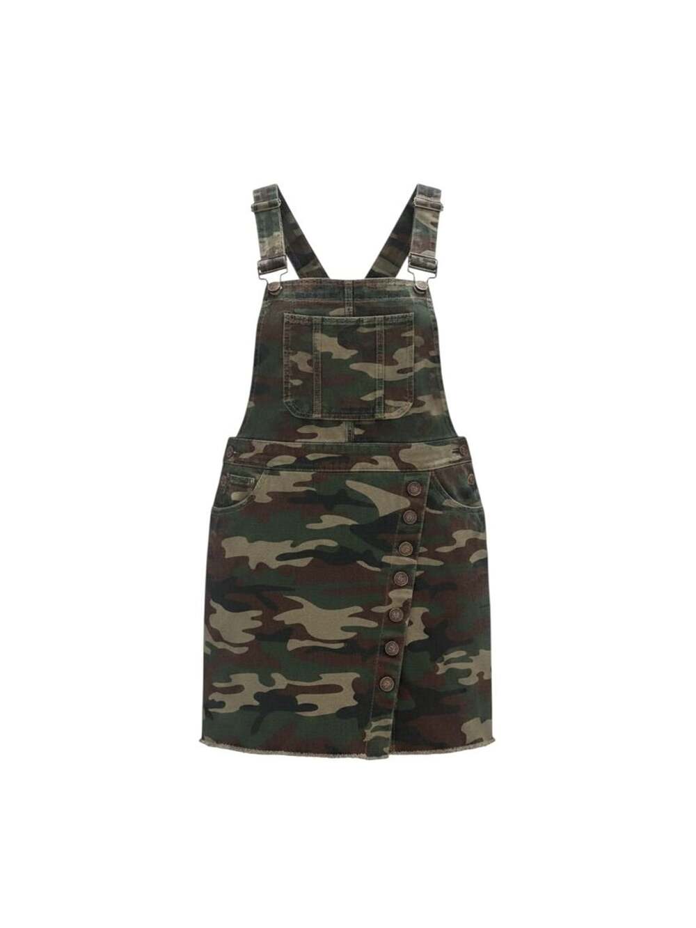 Forever 21 Camouflage Denim Overall Mini Skirt Dress